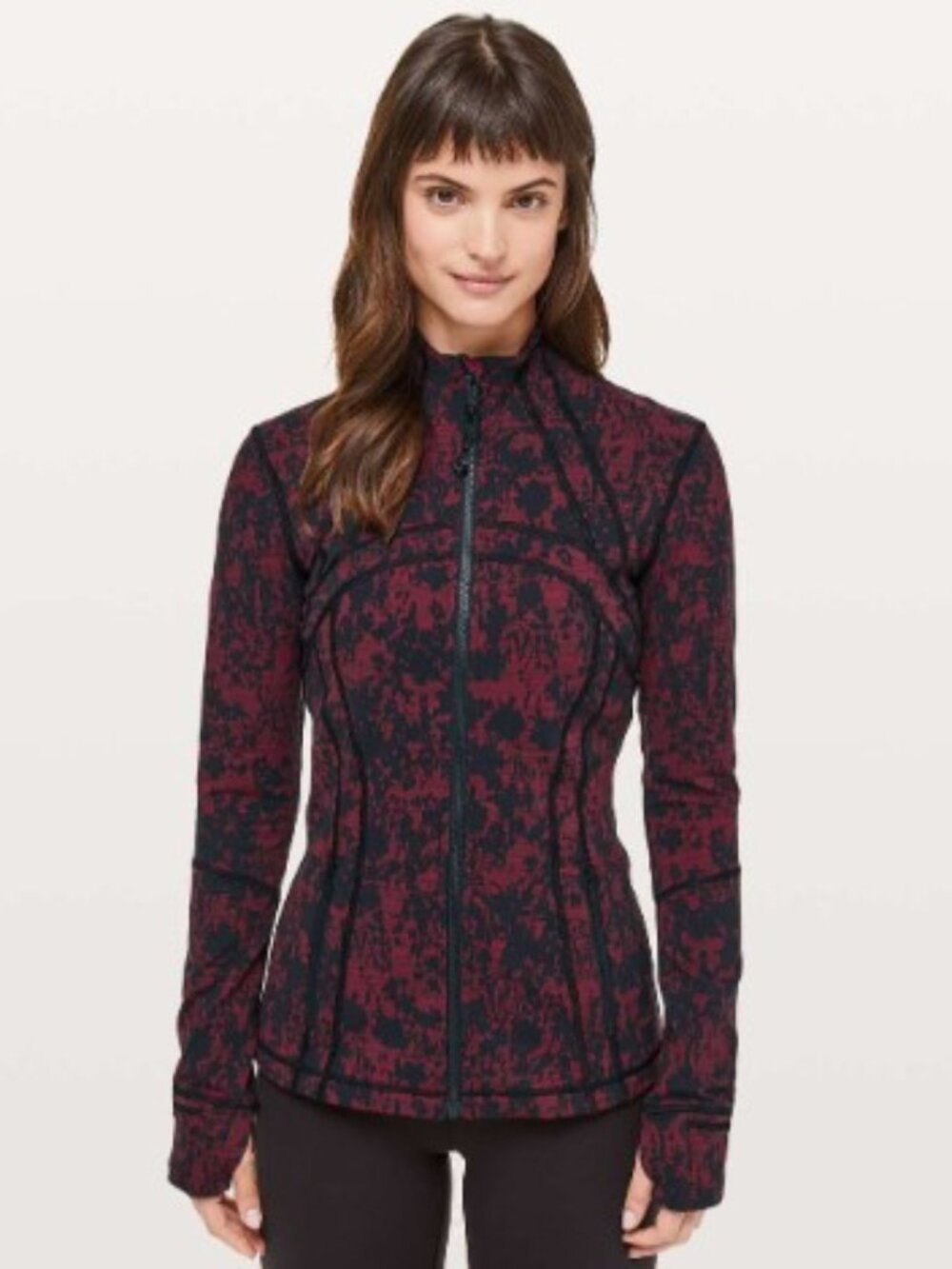 NWT Lululemon Define Jacket Scatter Blossom Jacquard Garnet Black size 10